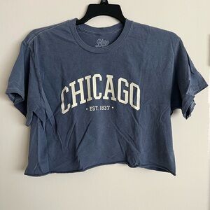 Blue Chicago Crop Top